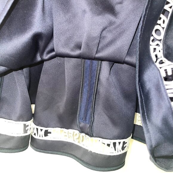 Rosee De Matin Womens Short Suit Size Small Sailor Suit Inspired Back Zip Navy - Picture 8 of 12